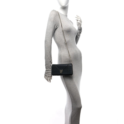 Christian Dior Metallic Lambskin Diorama Croisiere Chain Wallet Black 2 of 10