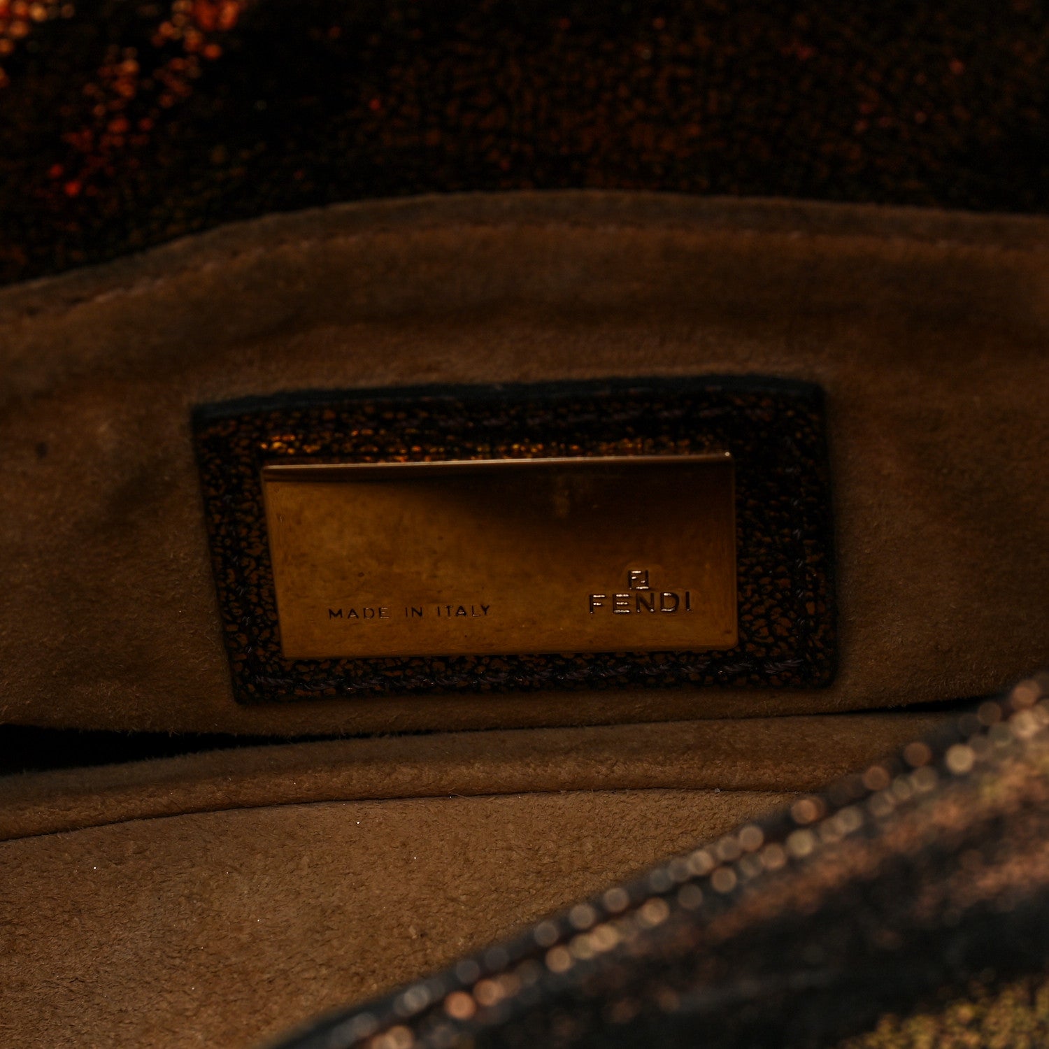 Fendi Metallic Nappa Mini Chef Shoulder Bag Bronze 6 of 9