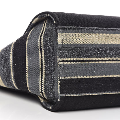 Chanel Striped Canvas Medium Deauville Tote Grey Black 8 of 9