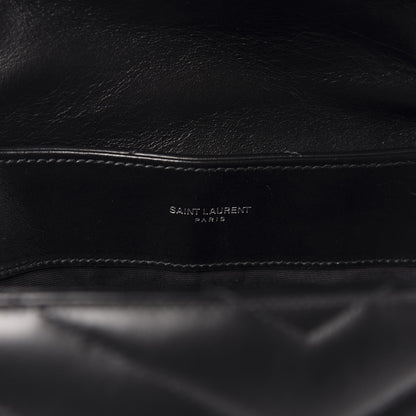 Saint Laurent Calfskin Y Quilted Monogram Medium Loulou Chain Satchel Black 7 of 11