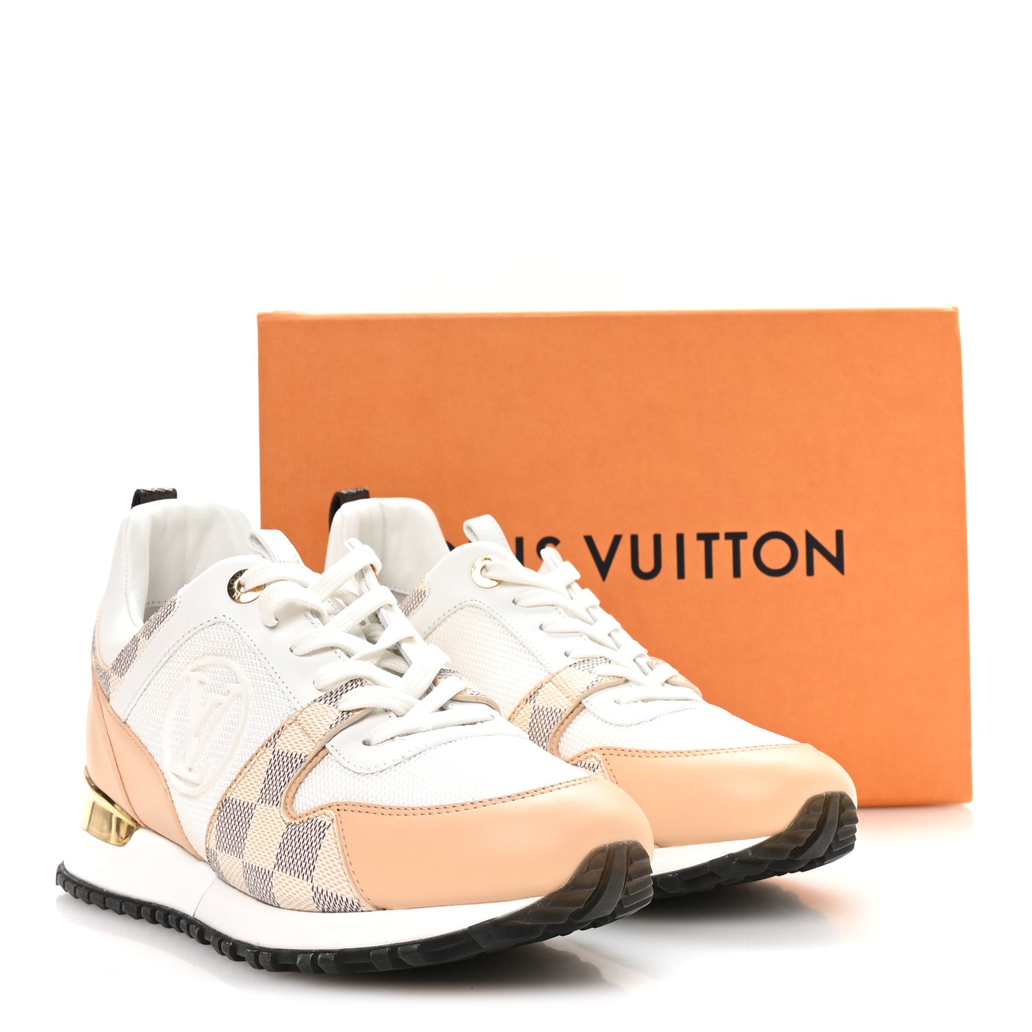 Louis Vuitton Calfskin Damier Azur Run Away Sneakers 38 White 9 of 9