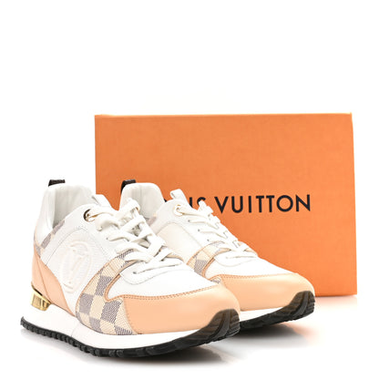 Louis Vuitton Calfskin Damier Azur Run Away Sneakers 38 White 9 of 9