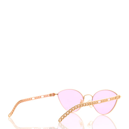 Gucci Metal Chain Cat Eye GG0977S Sunglasses Havana Pink 4 of 7