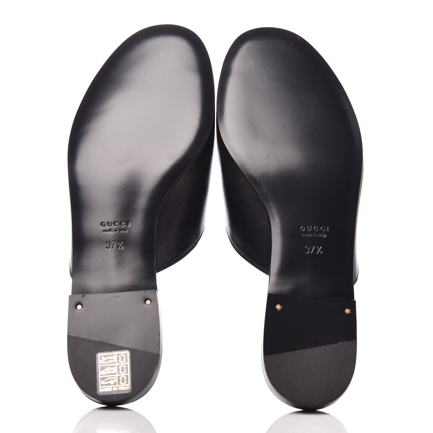 Gucci Malaga Kid Horsebit Slide Sandals 37.5 Black 5 of 8