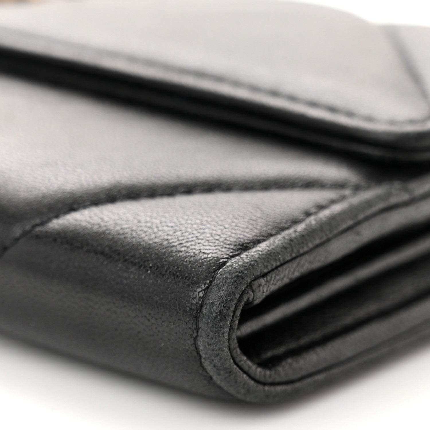 Chanel Shiny Goatskin Quilted Chanel 19 Flap Wallet Black 12 of 13