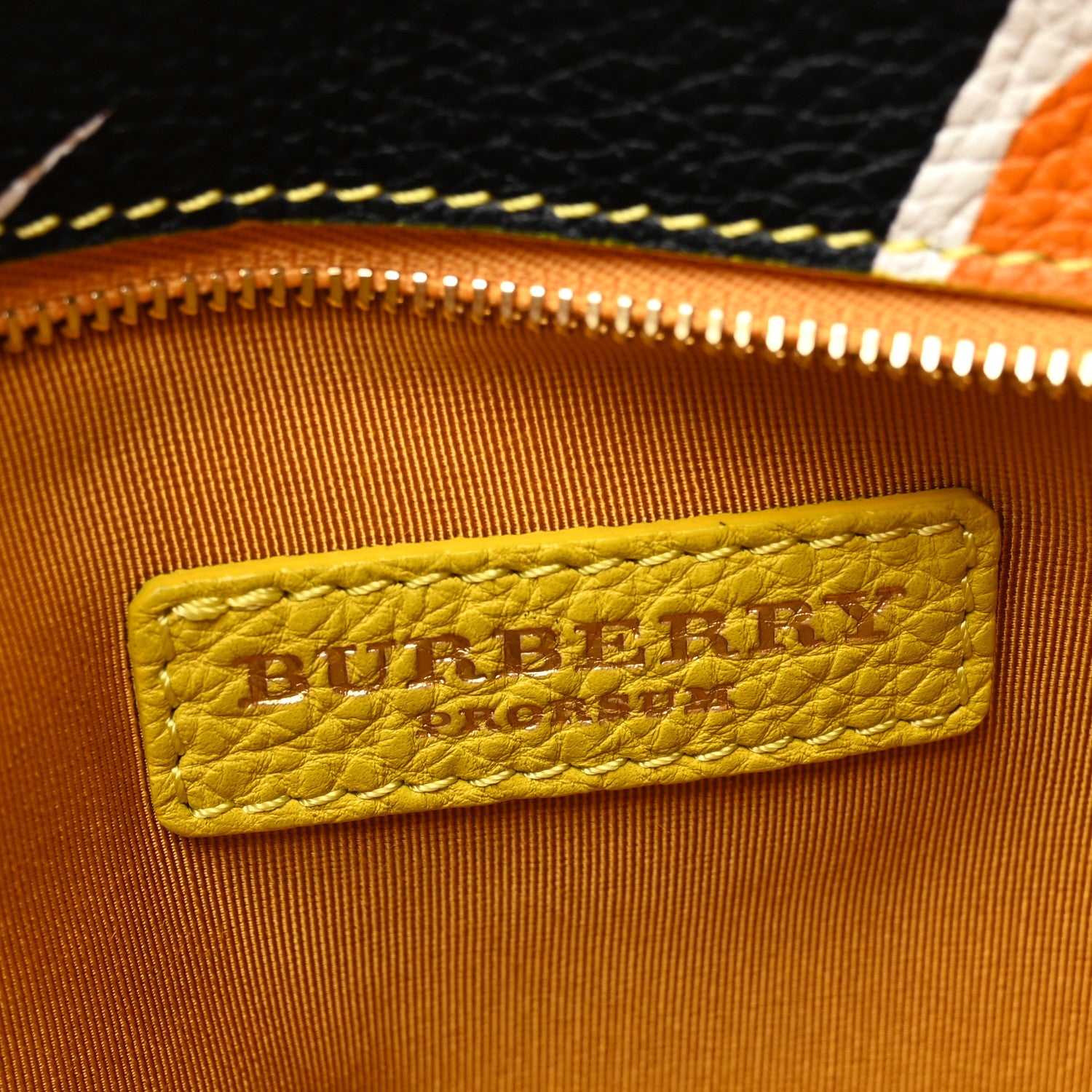 Burberry Prorsum Grained Calfskin Insect Print Pouch Black Orange Yellow 6 of 6
