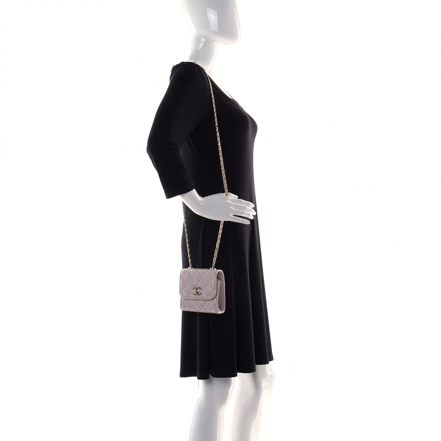 Chanel Lambskin Quilted Mini Trendy CC Clutch With Chain Light Purple 2 of 11