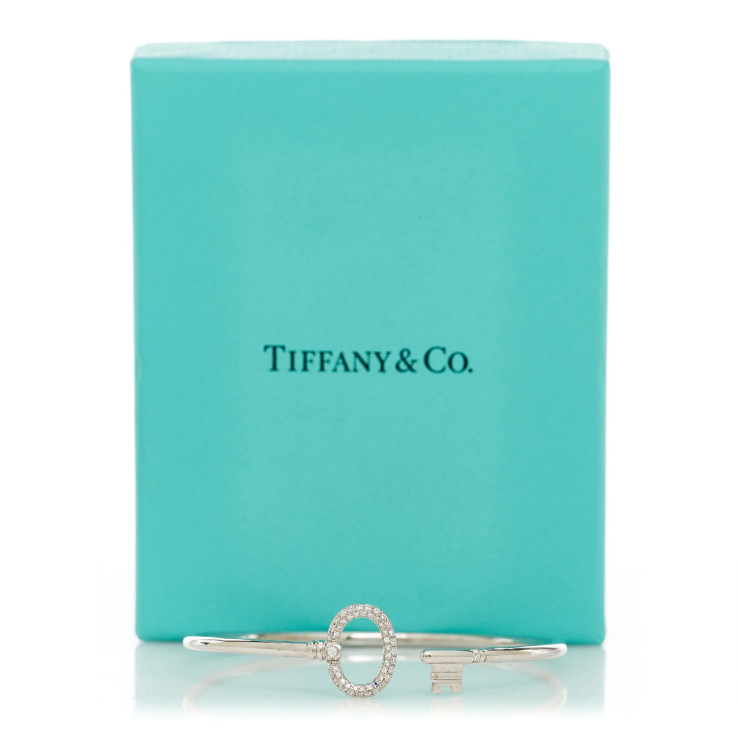 Tiffany 18K White Gold Diamond Keys Wire Bracelet 4 of 4