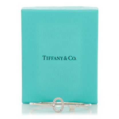 Tiffany 18K White Gold Diamond Keys Wire Bracelet 4 of 4