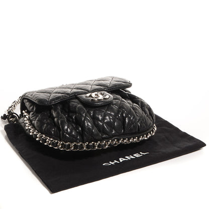 Chanel Crumpled Lambskin Mini Chain Around Messenger Black 4 of 7