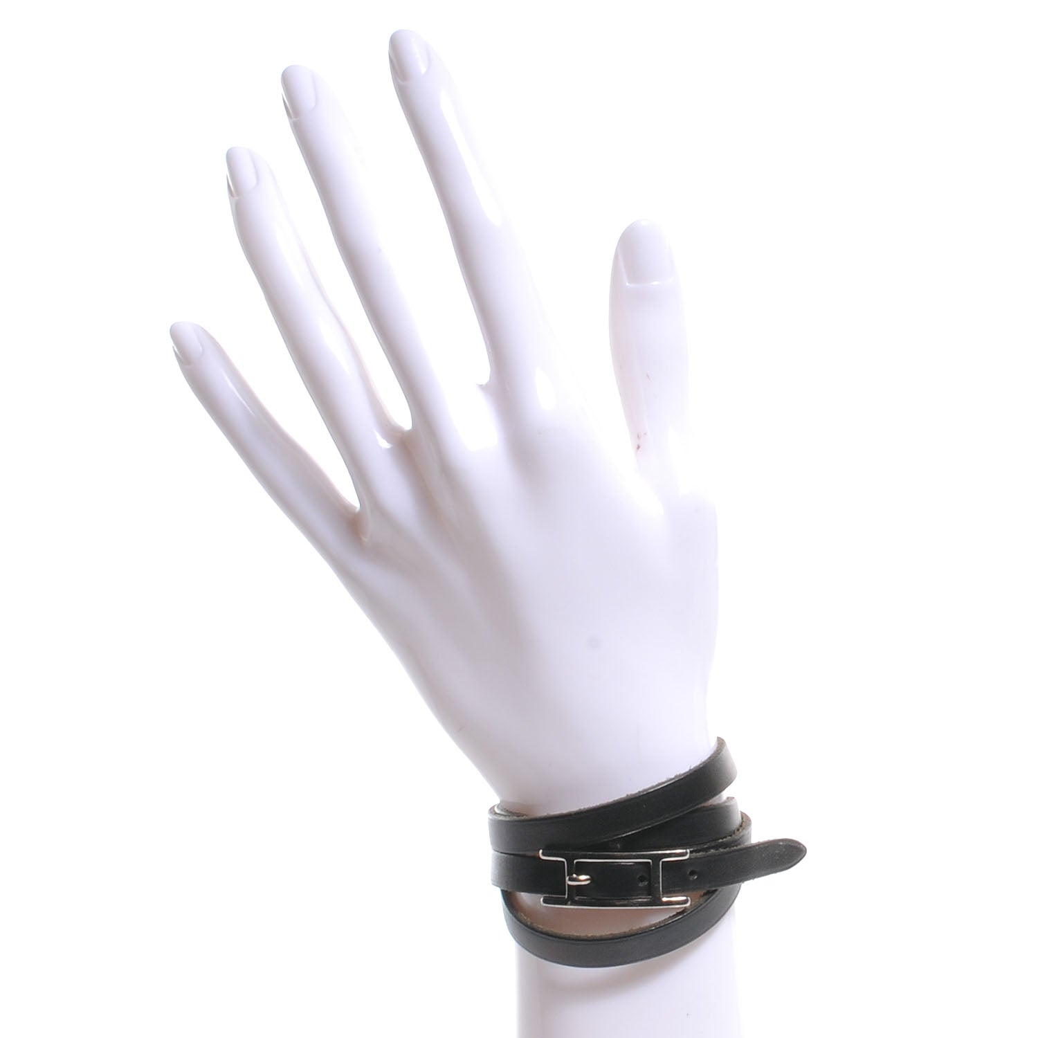 Hermes Chamonix Hapi Triple Tour Wrap Bracelet Black 2 of 6