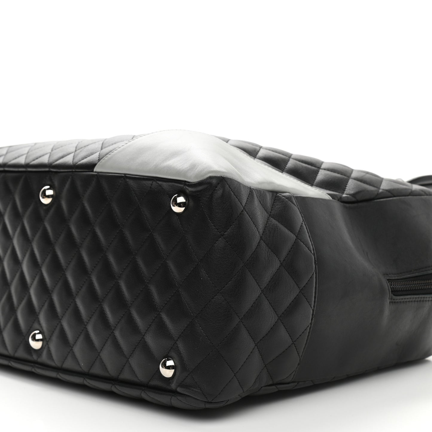 Calfskin Quilted Large Cambon Bag Black