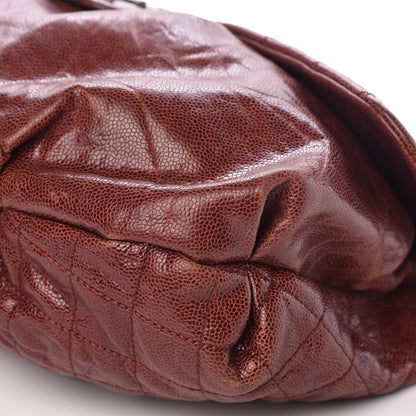 Chanel Grained Calfskin Quilted Maxi Elastic Flap Burgundy 10 of 14
