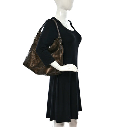 Gucci Metallic Guccissima Medium Heart Bit Charm Hobo Bronze 2 of 13