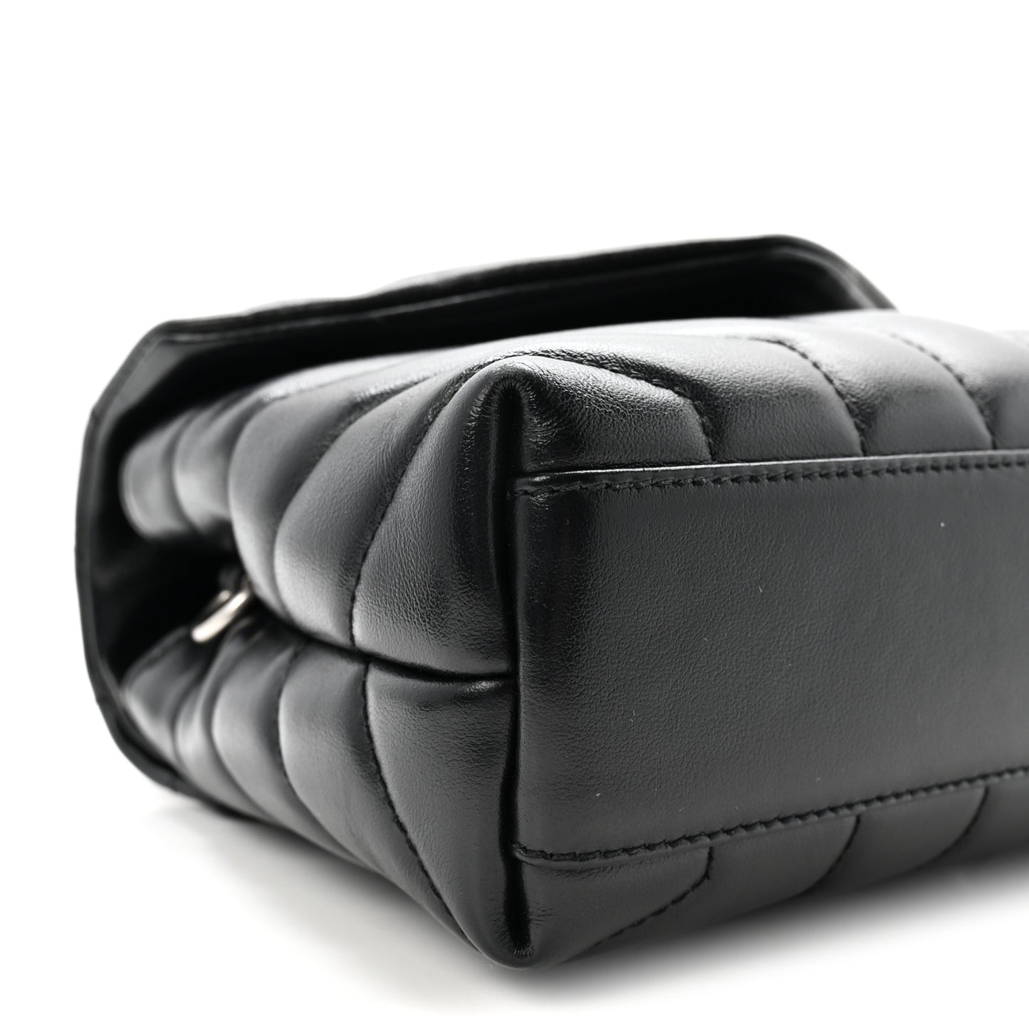 Calfskin Y Quilted Monogram Toy Loulou Crossbody Bag Black