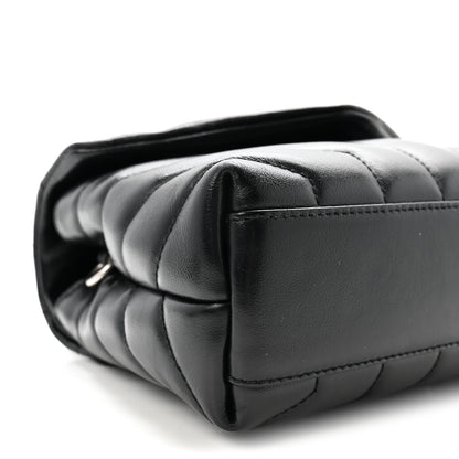 Saint Laurent Calfskin Y Quilted Monogram Toy Loulou Crossbody Bag Black 8 of 9