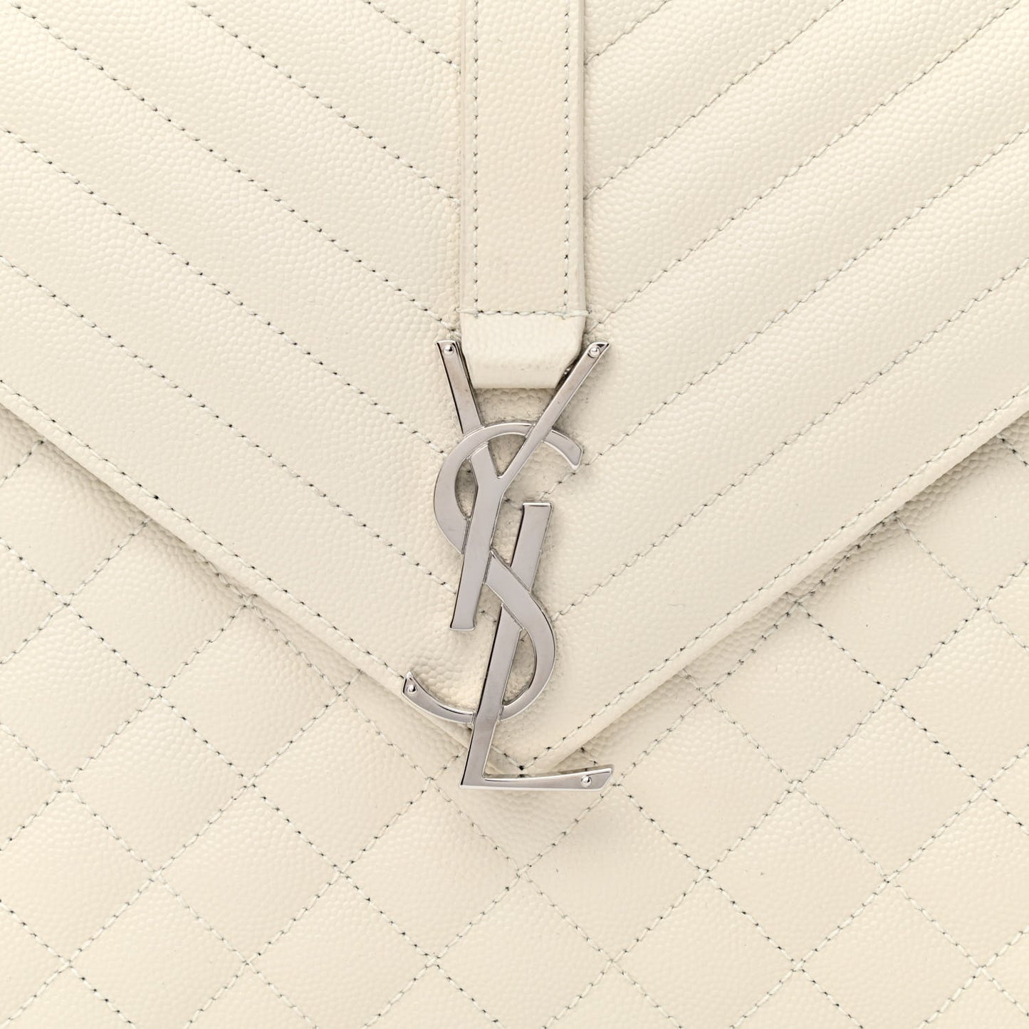 Grain De Poudre Textured Mixed Matelasse Large Triquilt Monogram Satchel Porcellana