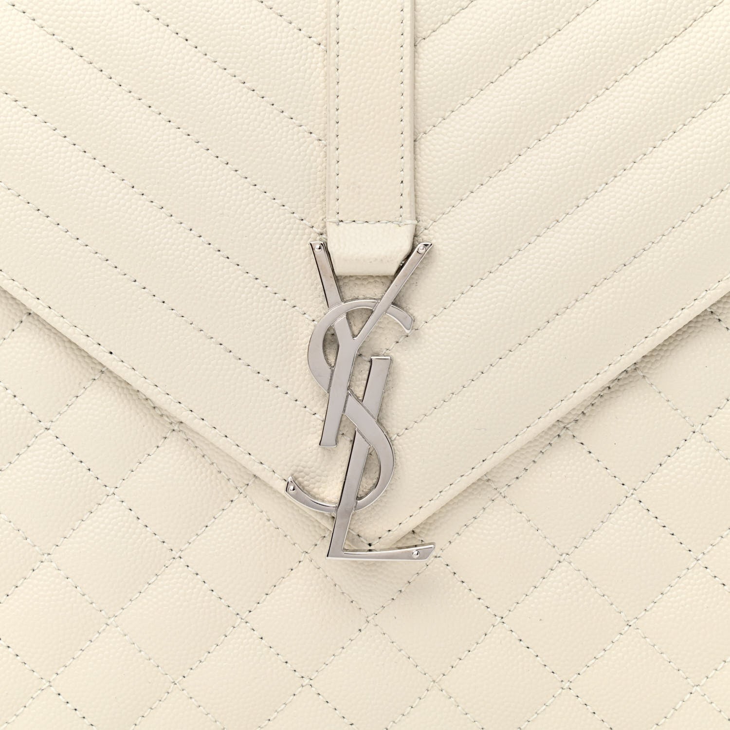 Saint Laurent Grain De Poudre Textured Mixed Matelasse Large Triquilt Monogram Satchel Porcellana 8 of 10