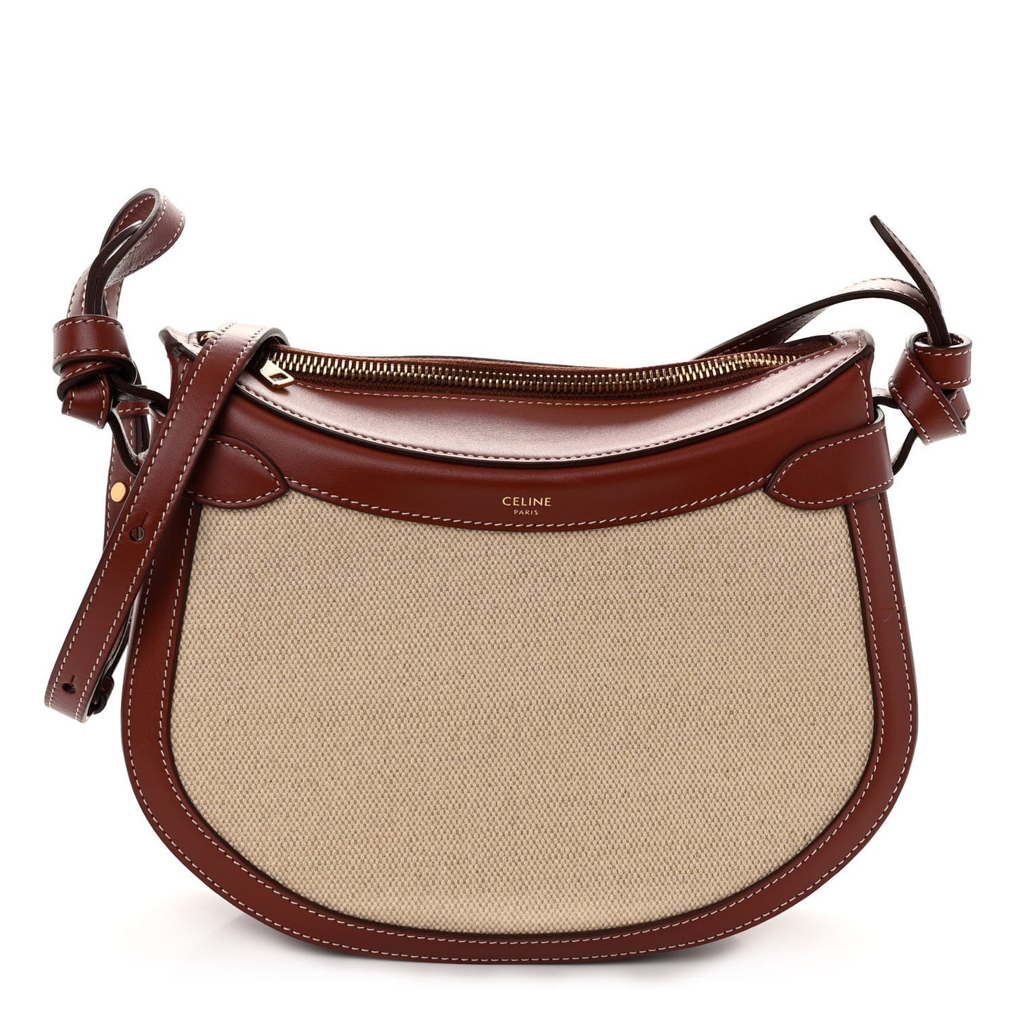 Textile Calfskin Besace Natural Teck