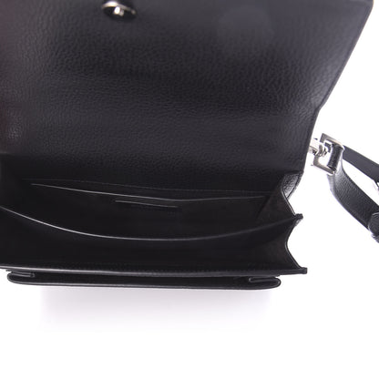 Saint Laurent Grained Calfskin Medium Monogram Sunset Satchel Black 5 of 8