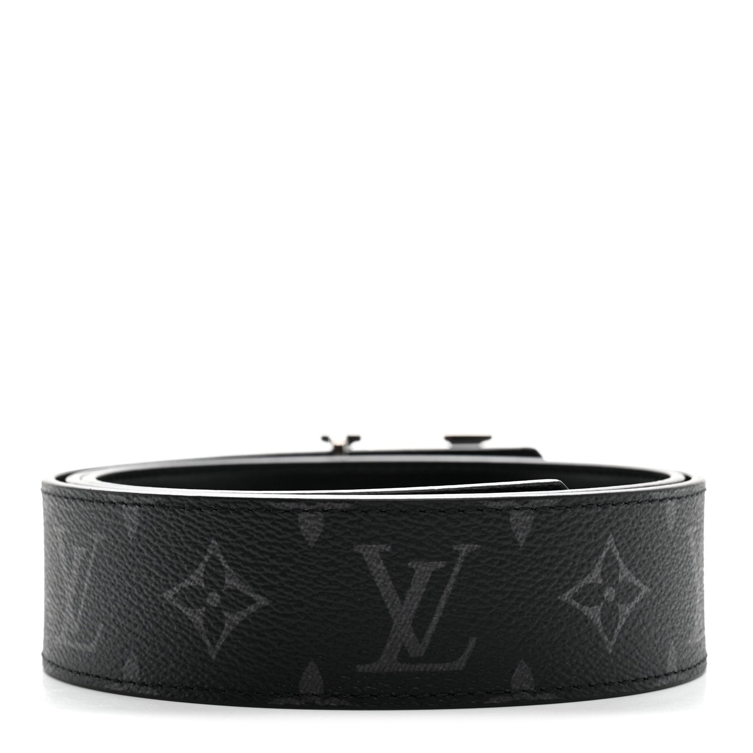 Louis Vuitton Monogram Eclipse 40mm LV Line Initiales Reversible 95 38 Belt Black 3 of 8