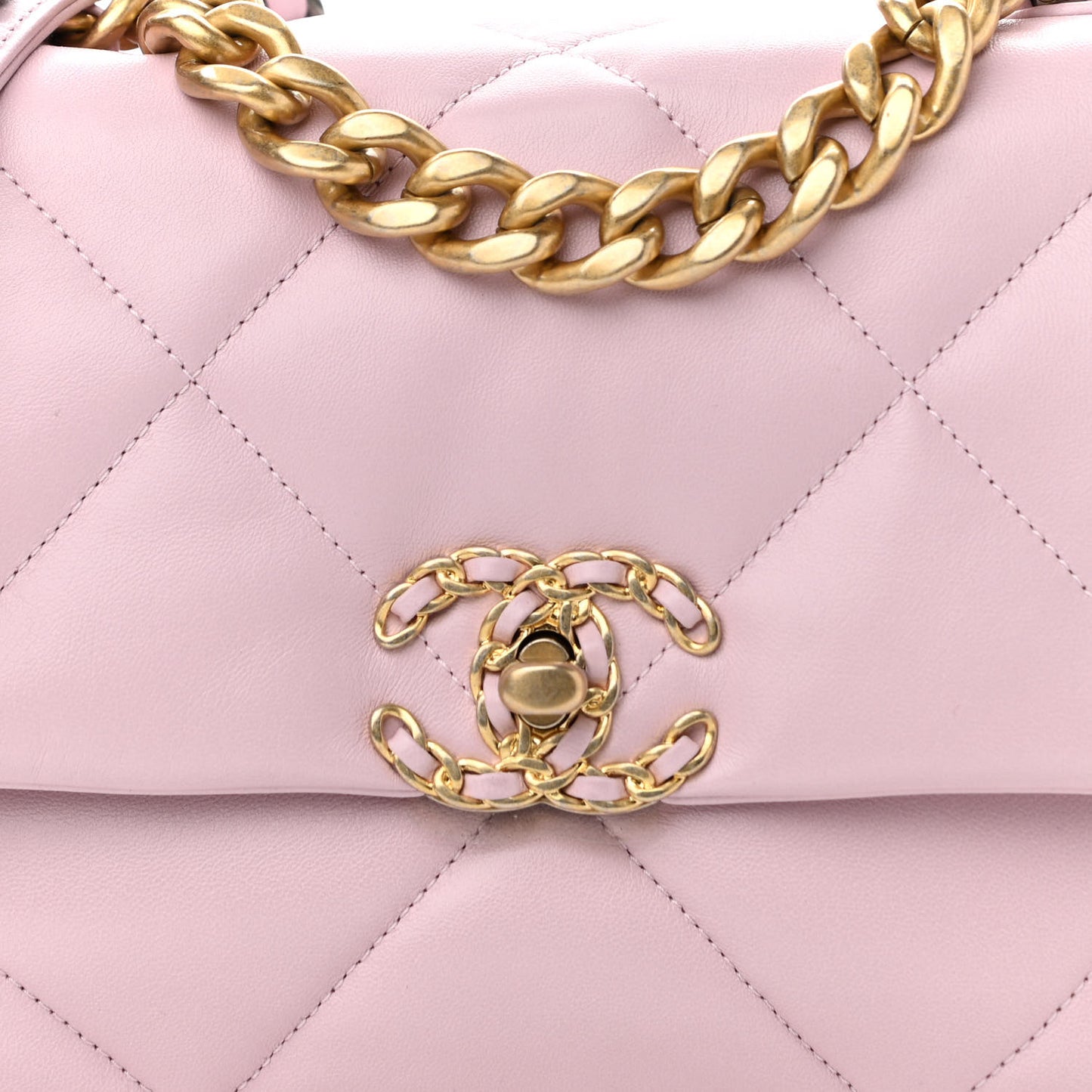 Lambskin Quilted Medium Chanel 19 Flap Light Pink
