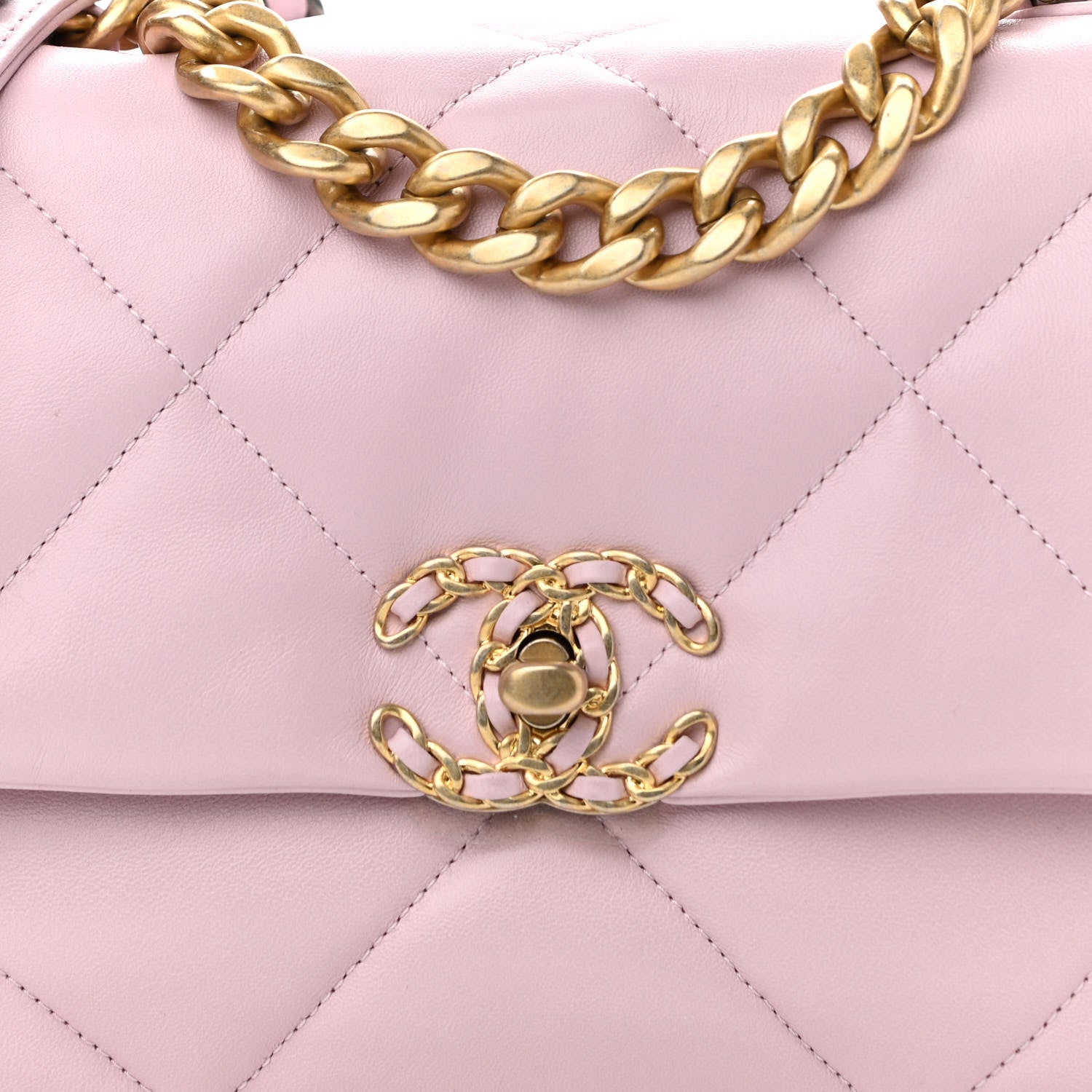 Chanel Lambskin Quilted Medium Chanel 19 Flap Light Pink 8 of 10