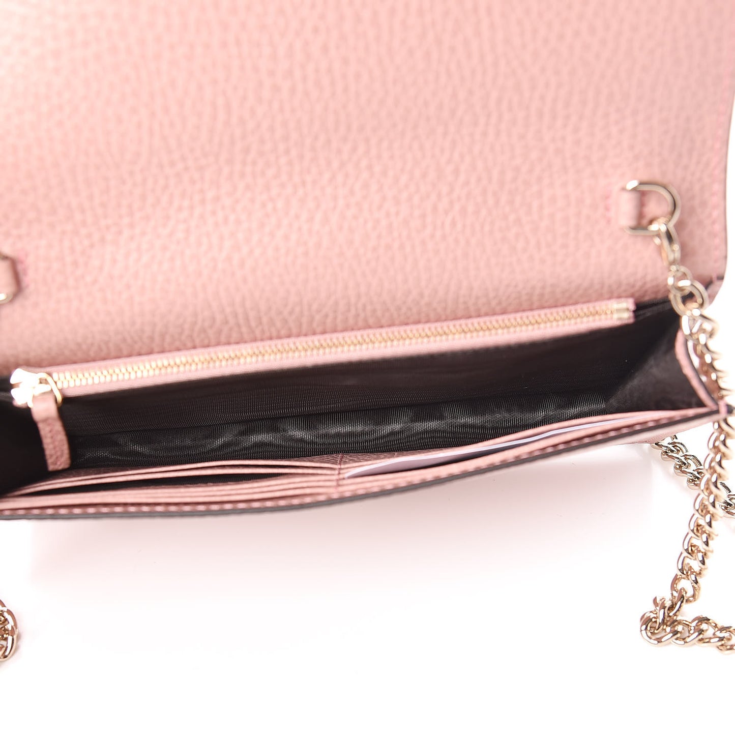 Dollar Calfskin Medium Betty Chain Wallet Soft Pink