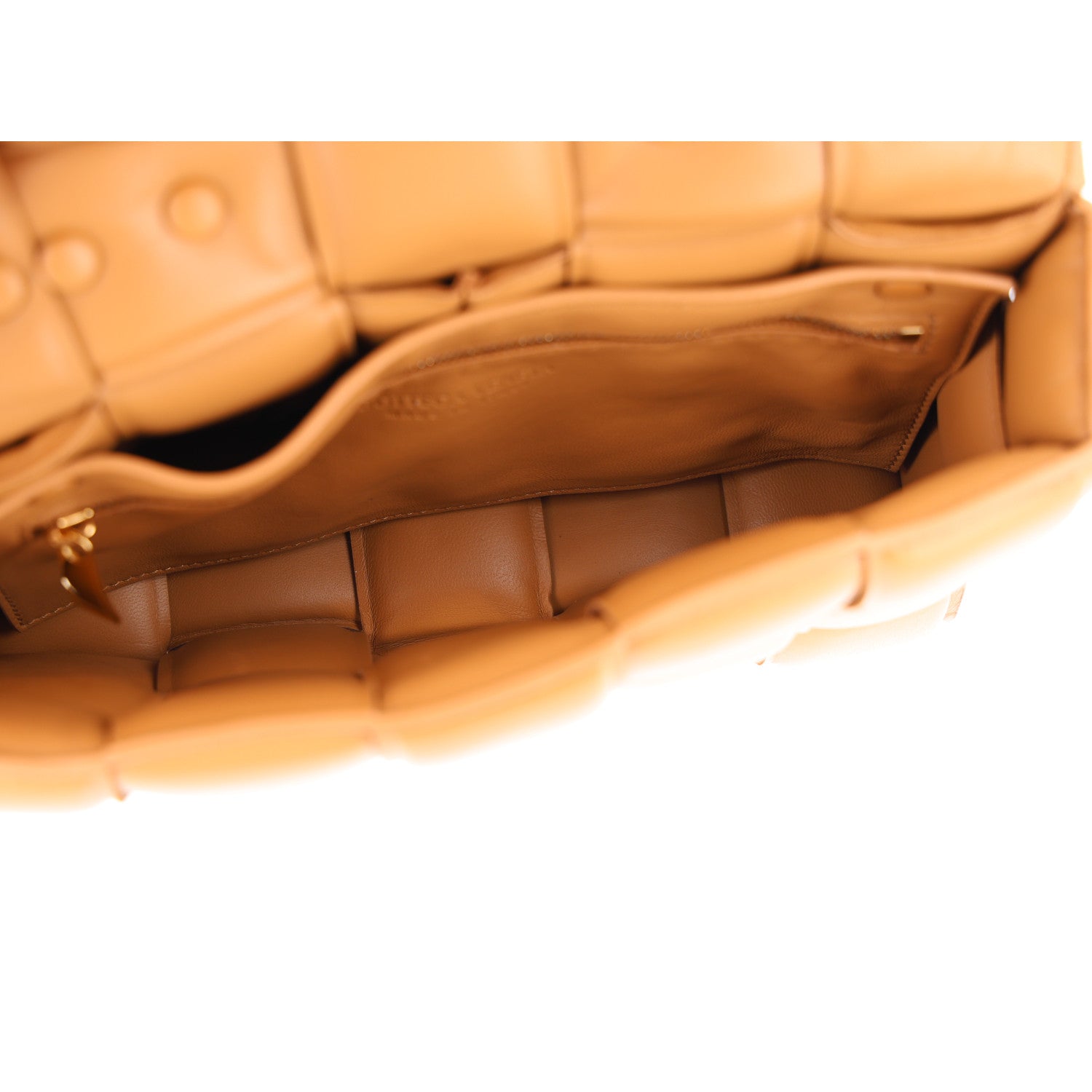 Bottega Veneta Lambskin Maxi Intreccio Padded Chain Cassette Crossbody Bag Caramel 4 of 11