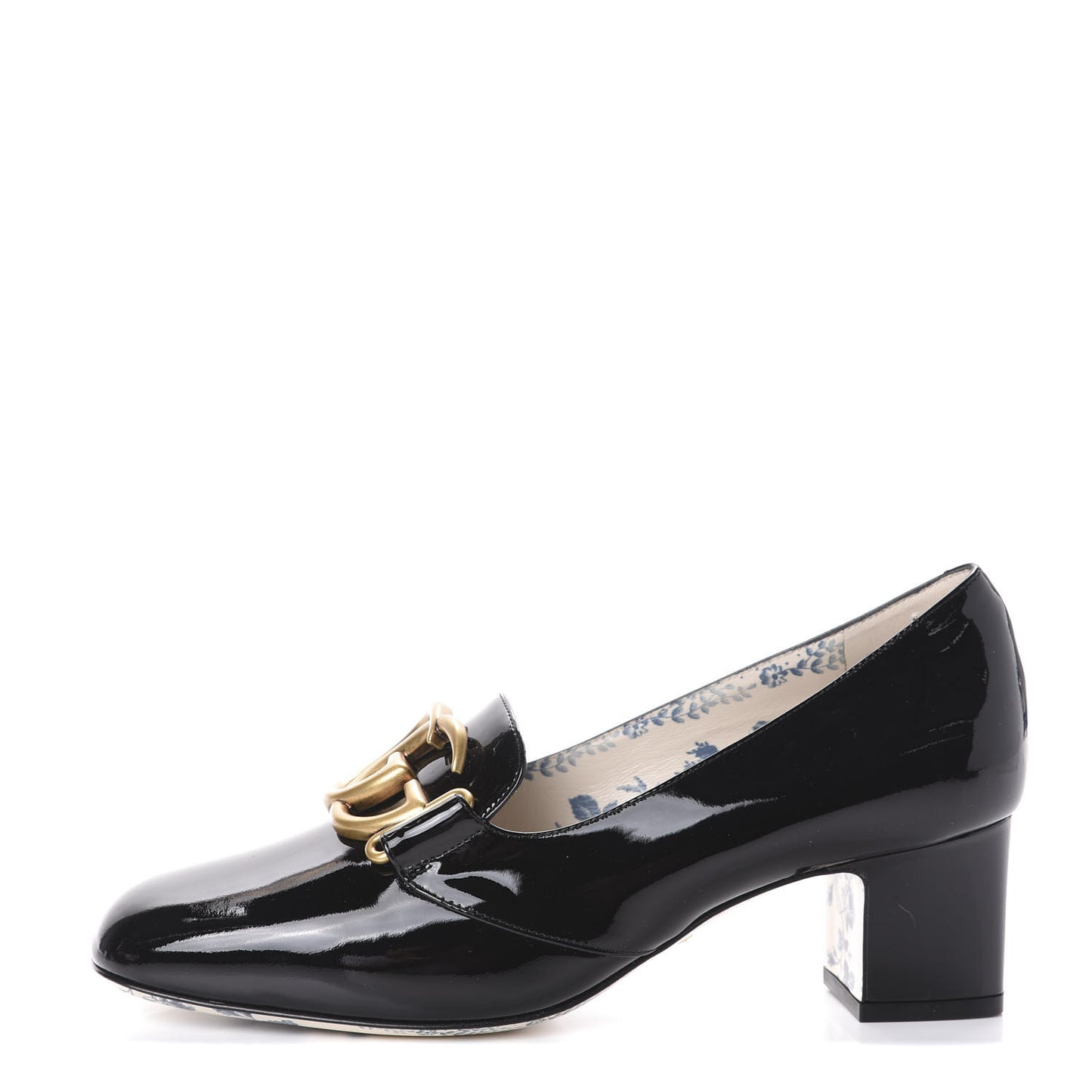 Vernice GG Victoire 55mm Loafer Pumps 37.5 Black