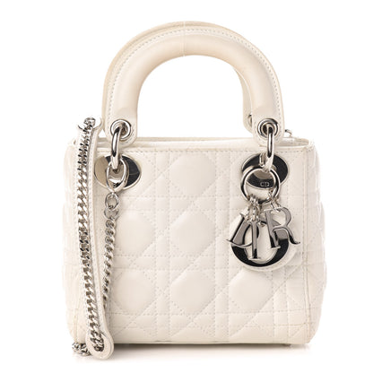 Christian Dior Lambskin Cannage Mini Lady Dior White 1 of 13