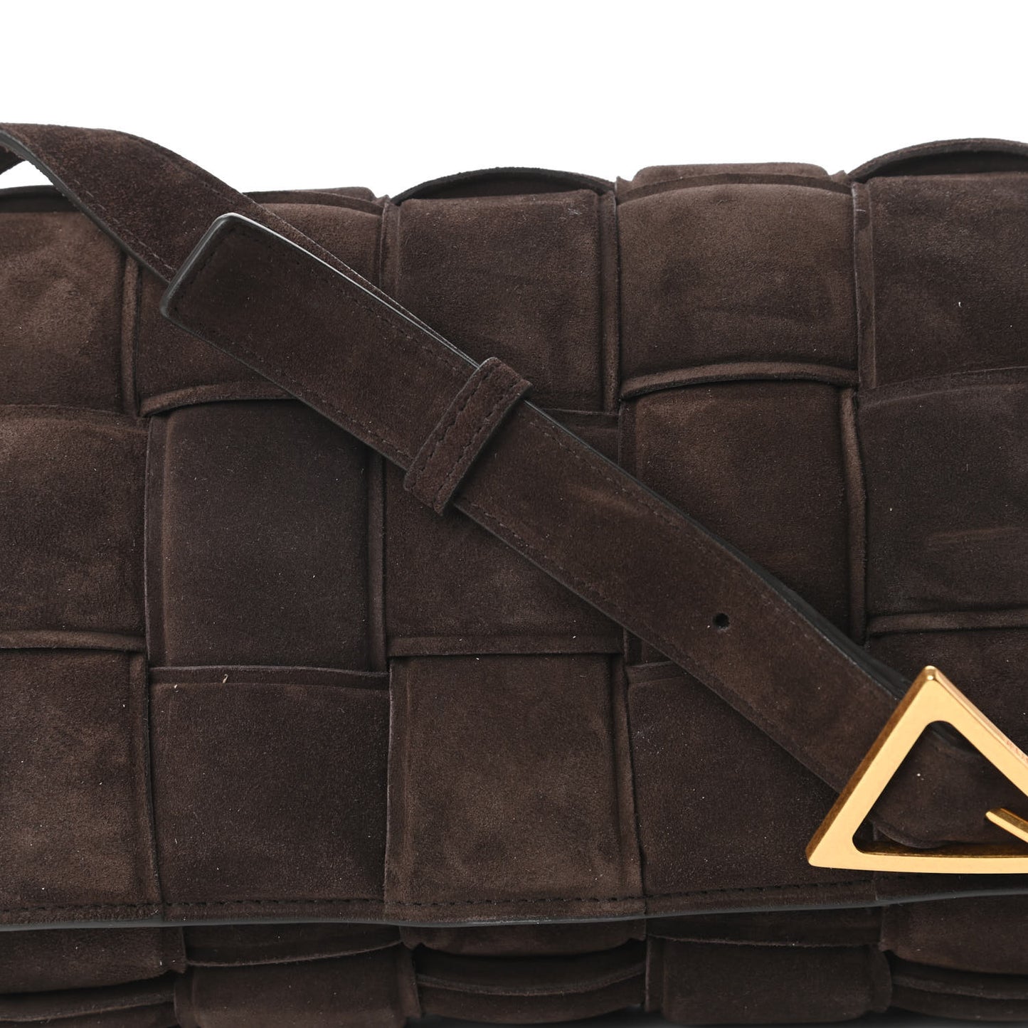 Suede Maxi Intrecciato Padded Cassette Crossbody Bag Fondant
