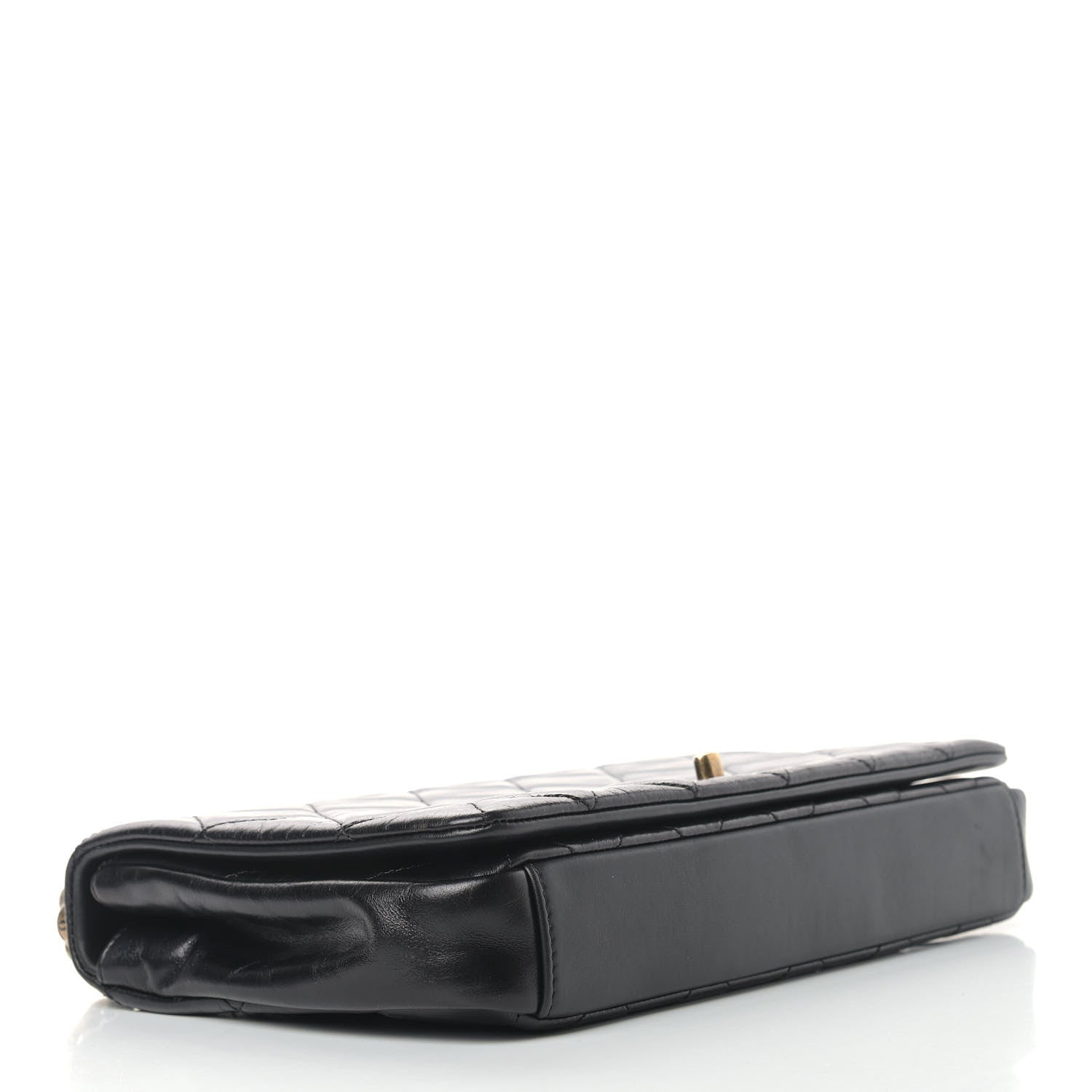 Chanel Calfskin Quilted Gold Bar Flap Black 4 of 14