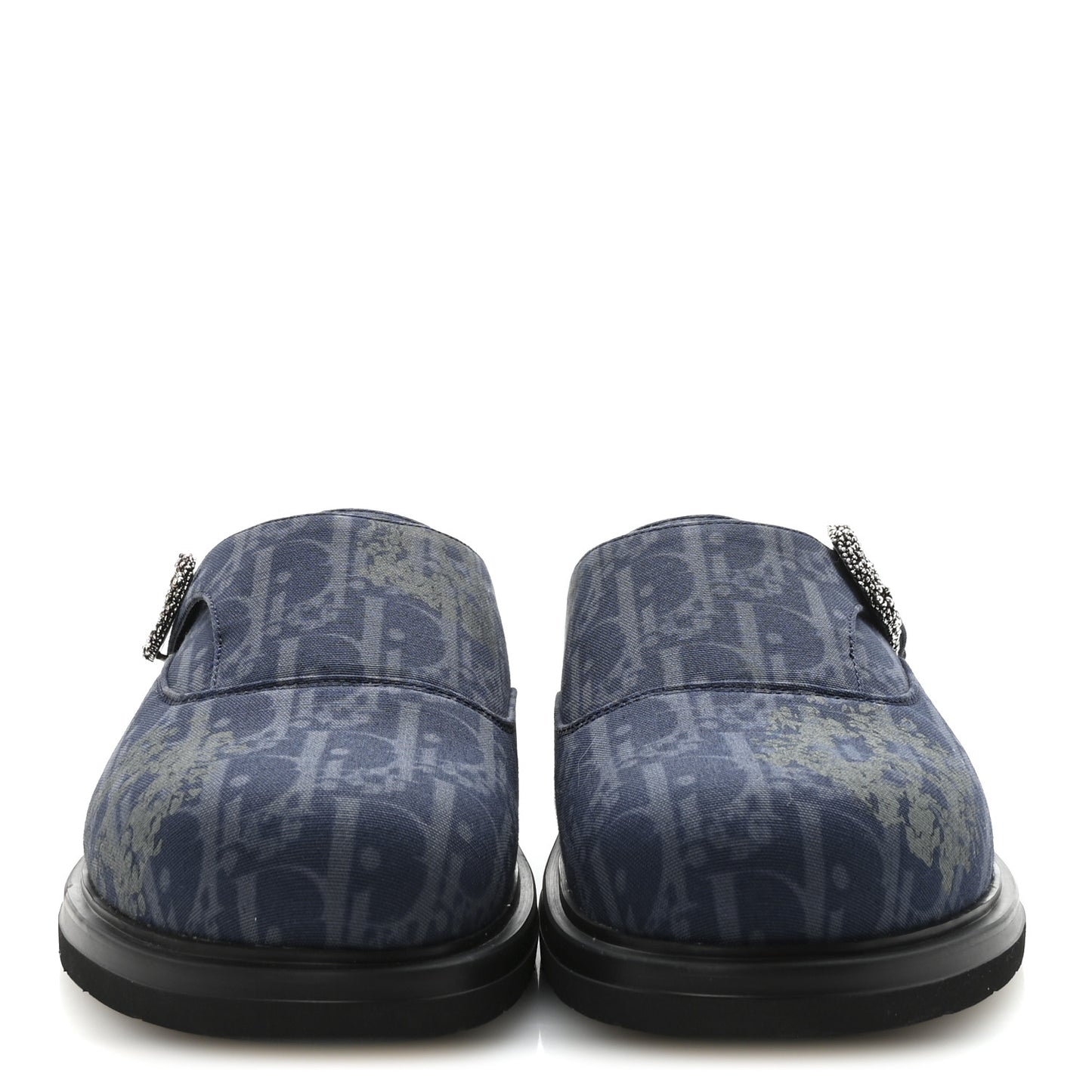 X DENIM TEARS Denim Calfskin Oblique Mens Mules 42 Blue
