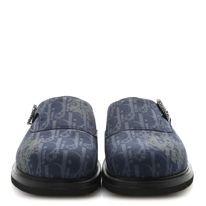 Christian Dior X DENIM TEARS Denim Calfskin Oblique Mens Mules 42 Blue 3 of 10