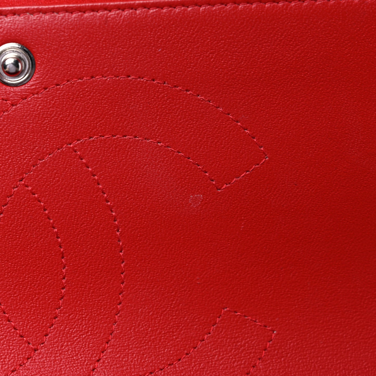 Lambskin Quilted Jumbo Double Flap Red