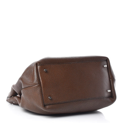 Burberry Grainy Calfskin House Check Medium Maidstone Dark Brown 4 of 9