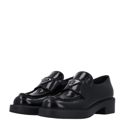 Prada Spazzolato Metal Triangle Logo 50mm Loafers 36 Black 4 of 11