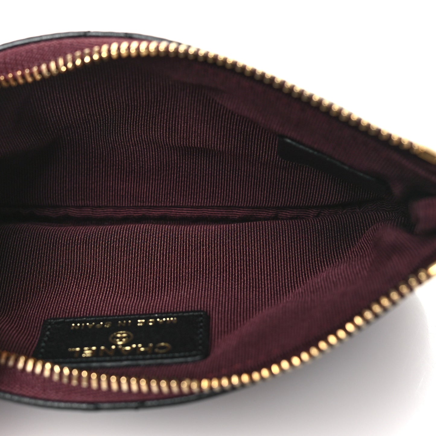 Lambskin Quilted Small Cosmetic Case Black