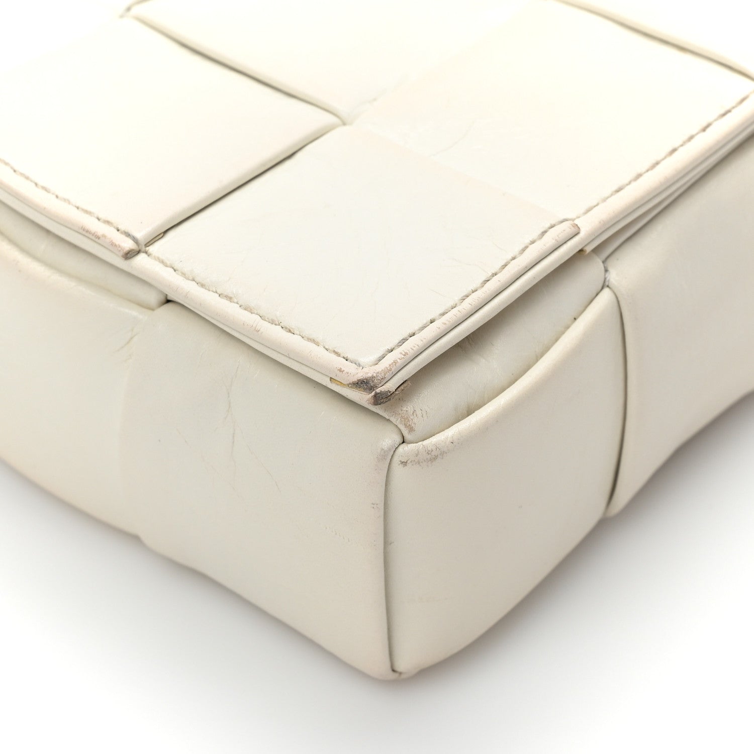 Bottega Veneta Paper Calfskin Maxi Intreccio Cassette Crossbody Bag White 12 of 15