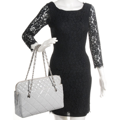 Chanel Vinyl Quilted In the Business Camera Case Light Grey 2 of 9