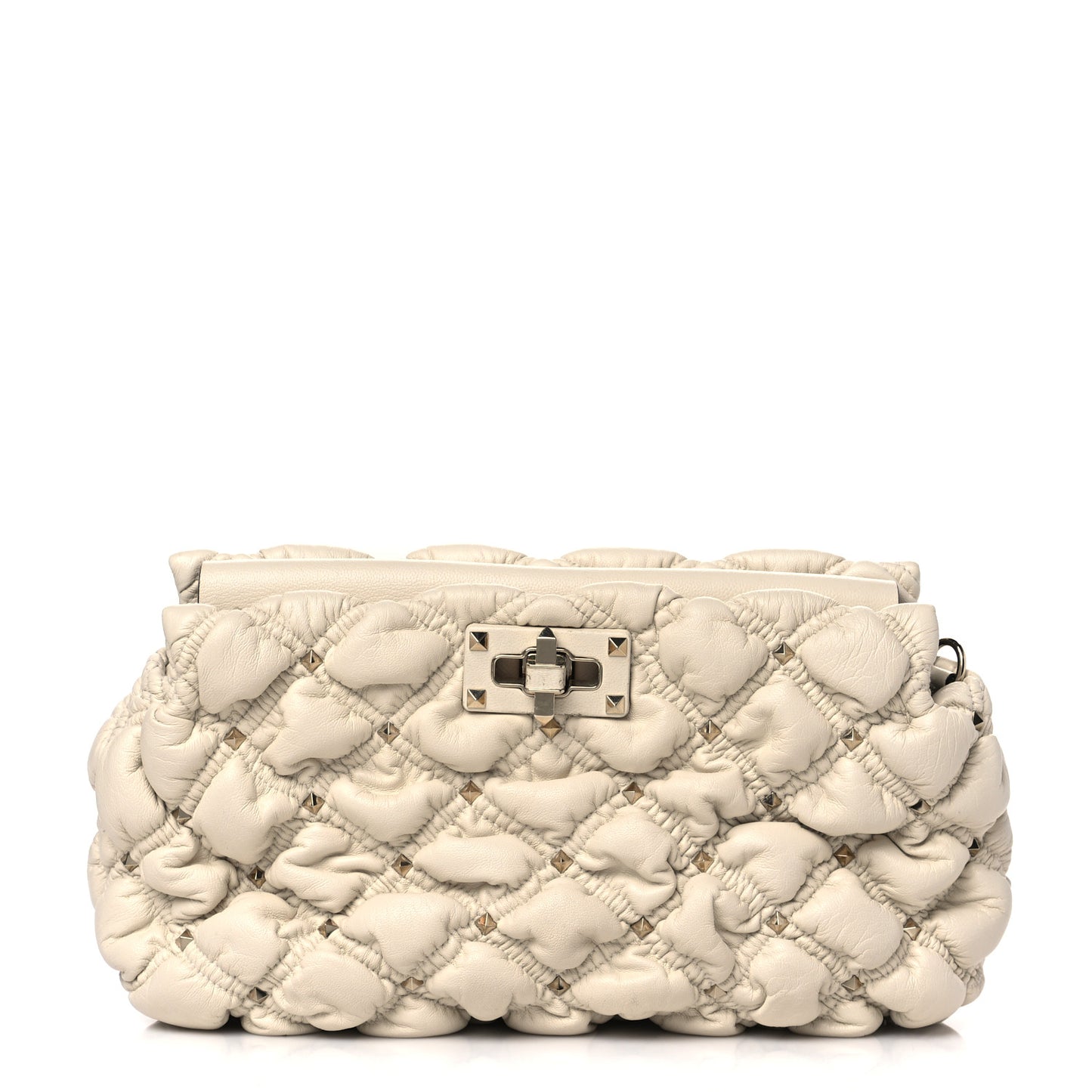 Nappa Spikeme Clutch Ivory