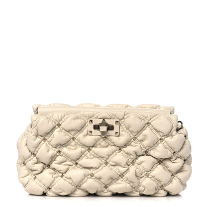 Valentino Garavani Nappa Spikeme Clutch Ivory 1 of 9