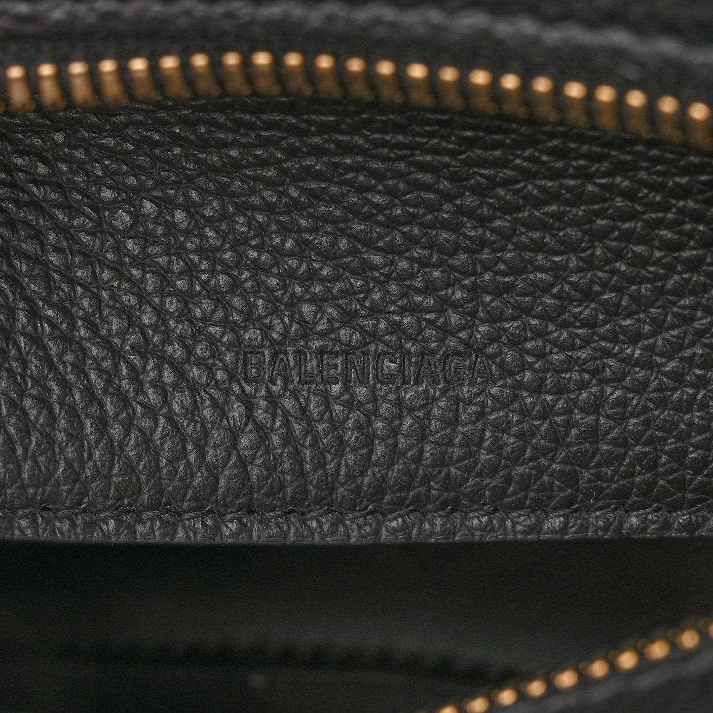 Grained Calfskin Neo Classic Gold Hardware Nano City Crossbody Black