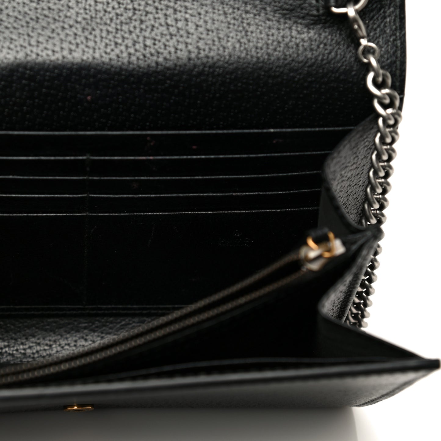 Calfskin Web Mini Dionysus Chain Wallet Black
