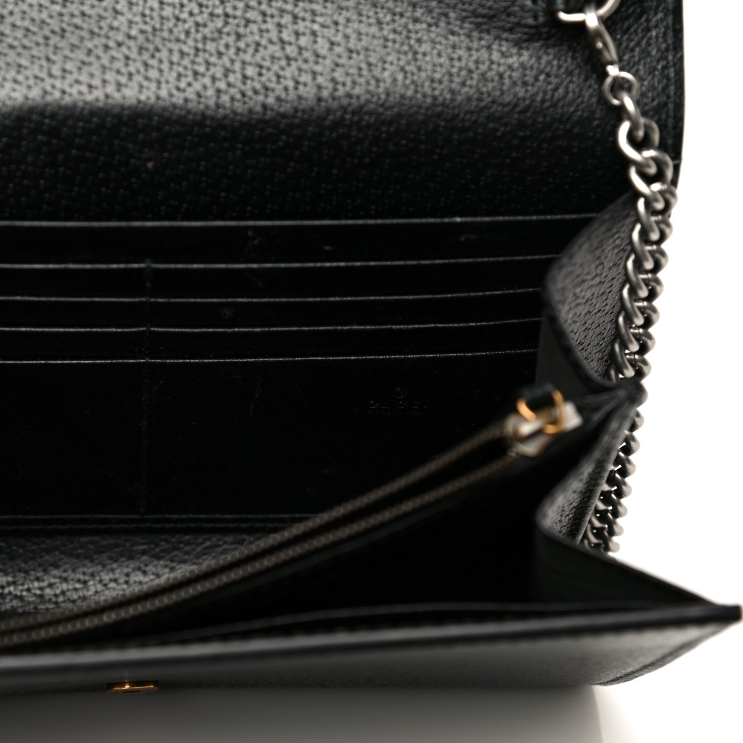 Gucci Calfskin Web Mini Dionysus Chain Wallet Black 13 of 14
