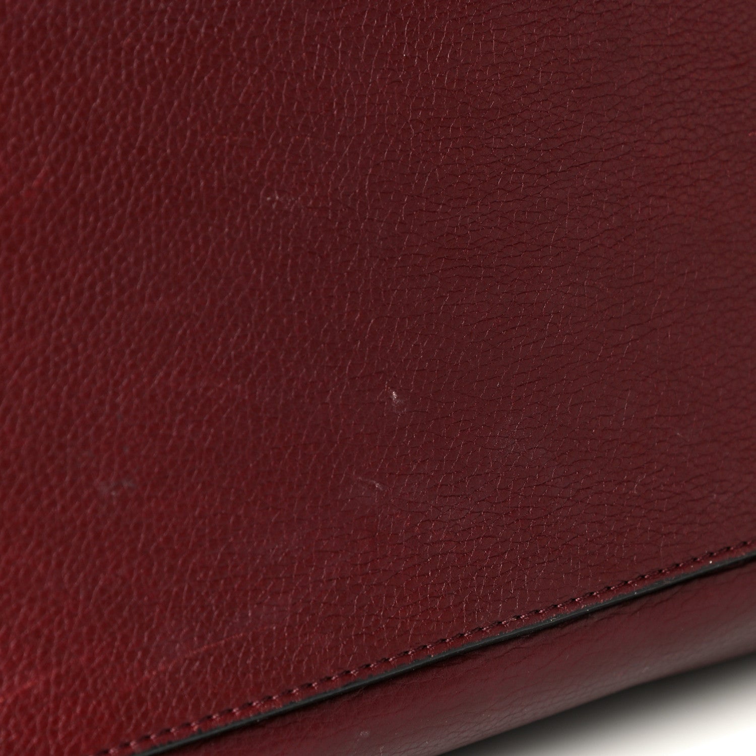 Celine Drummed Calfskin Large Edge Shoulder Bag Burgundy 31 of 32