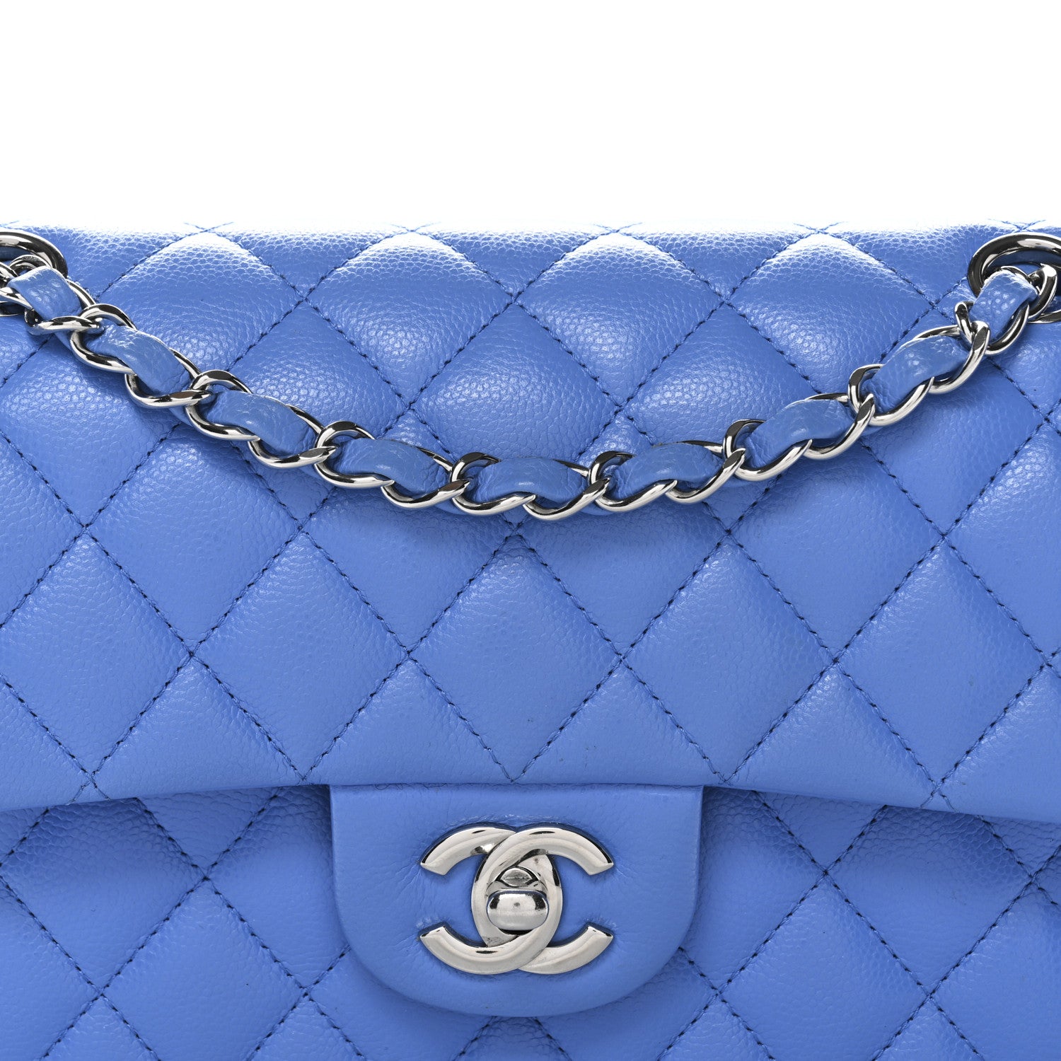 Chanel Caviar Quilted Small Double Flap Blue 7 of 11