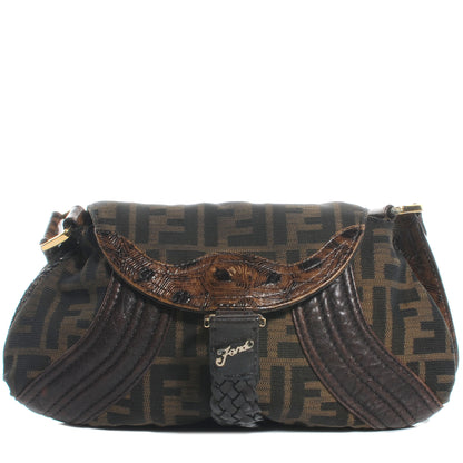 Fendi Zucca Nappa Nuvolata Vitello Tortuga Spy Pouch Bag Tobacco Moro 1 of 11