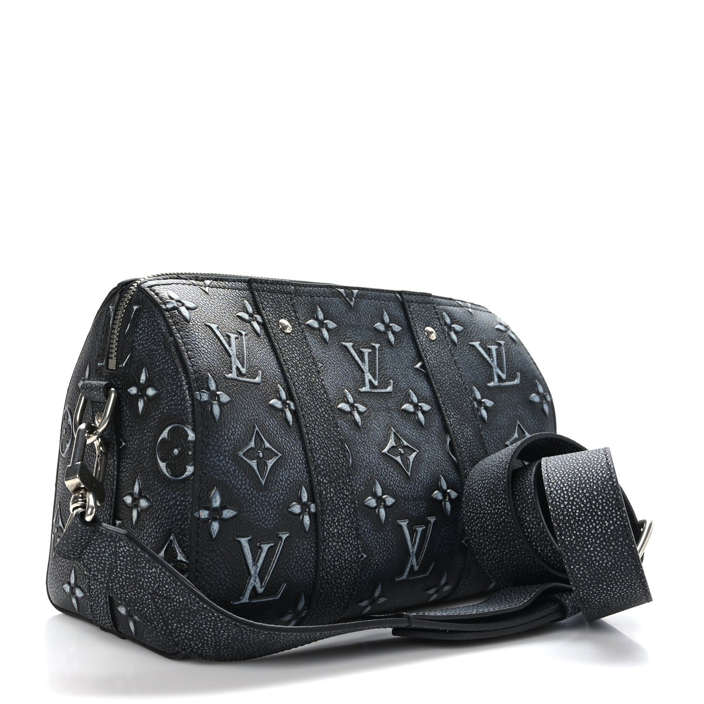 Cowhide Faded Monogram City Keepall Charcoal